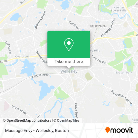 Mapa de Massage Envy - Wellesley