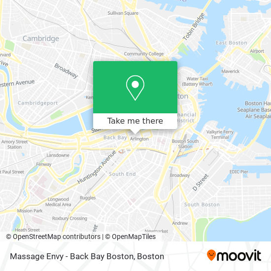 Mapa de Massage Envy - Back Bay Boston