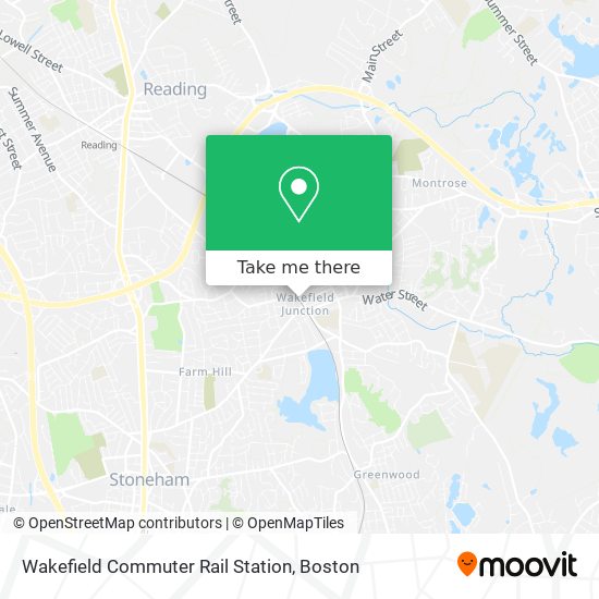 Wakefield Commuter Rail Station map