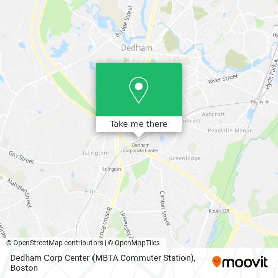 Mapa de Dedham Corp Center (MBTA Commuter Station)