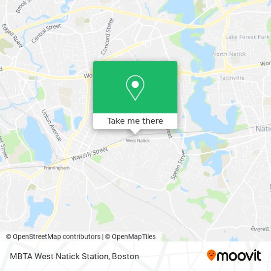 MBTA West Natick Station map