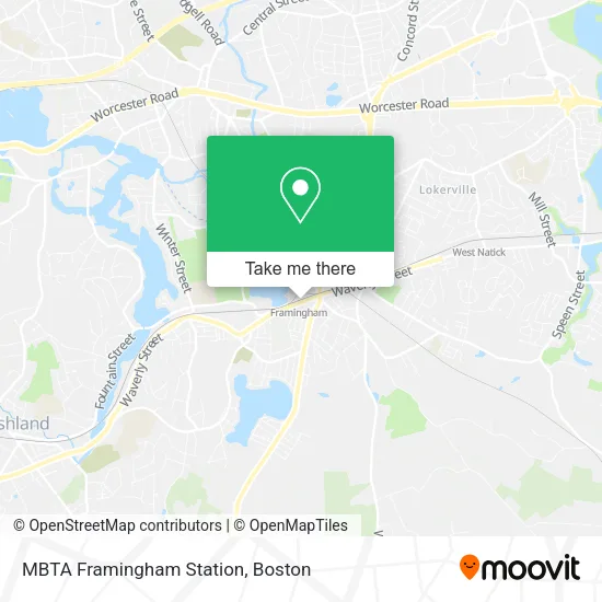 Mapa de MBTA Framingham Station