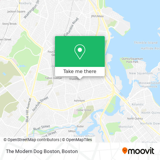 The Modern Dog Boston map