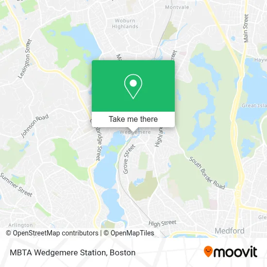 MBTA Wedgemere Station map