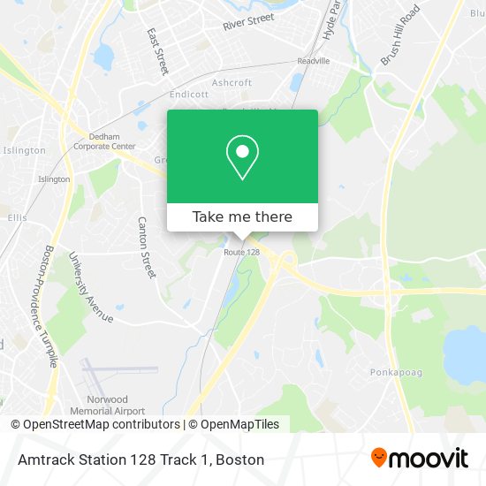 Amtrack Station 128 Track 1 map