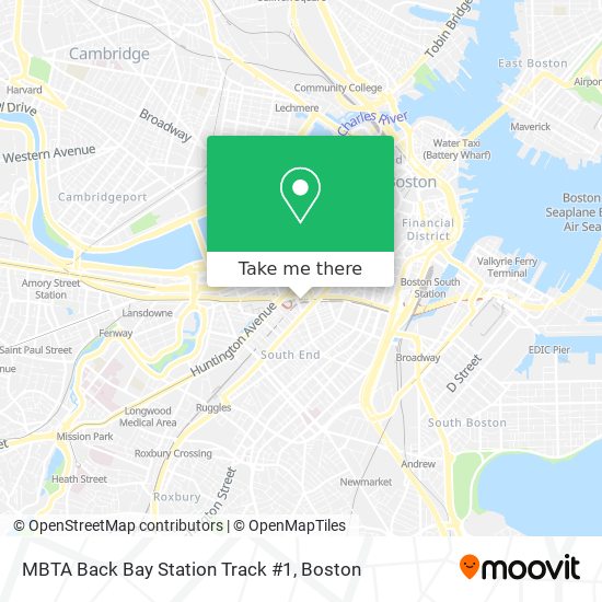 Mapa de MBTA Back Bay Station Track #1