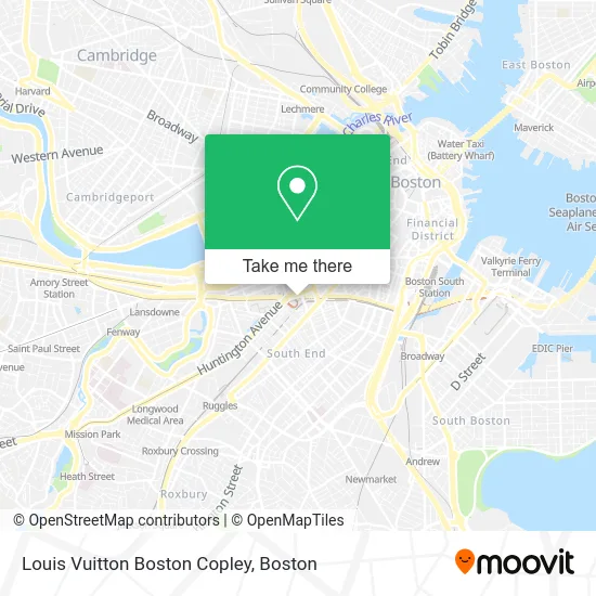 Louis Vuitton Boston Copley map