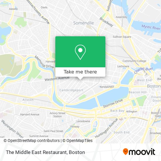 The Middle East Restaurant map