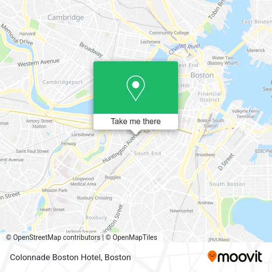 Mapa de Colonnade Boston Hotel