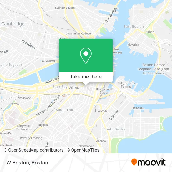 W Boston map