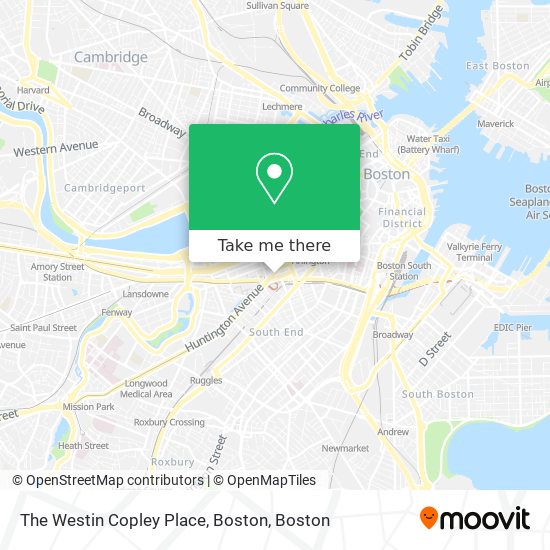 Mapa de The Westin Copley Place, Boston