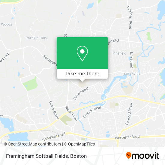Framingham Softball Fields map
