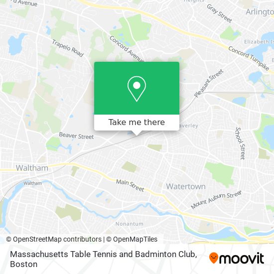 Massachusetts Table Tennis and Badminton Club map