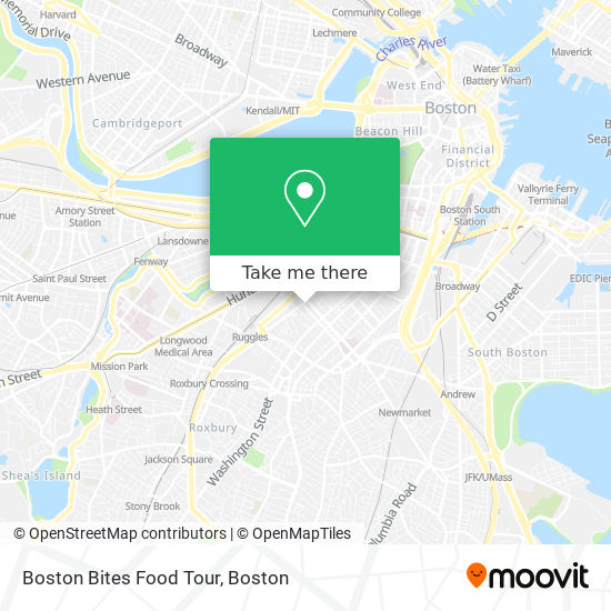 Mapa de Boston Bites Food Tour