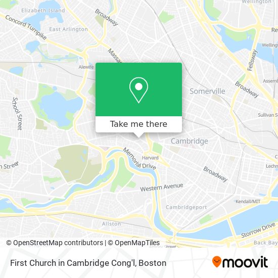 First Church in Cambridge Cong'l map