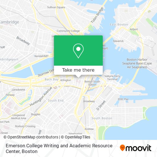 Mapa de Emerson College Writing and Academic Resource Center