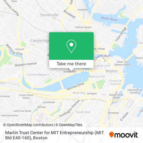 Mapa de Martin Trust Center for MIT Entrepreneurship (MIT Bld E40-160)