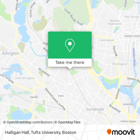 Mapa de Halligan Hall, Tufts University