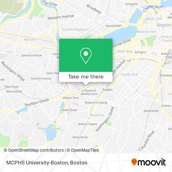 Mapa de MCPHS University-Boston