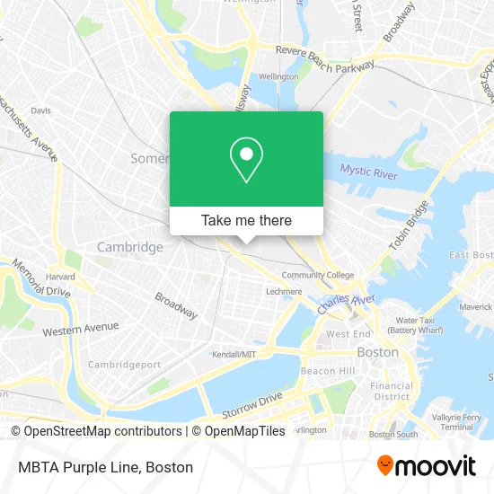 MBTA Purple Line map