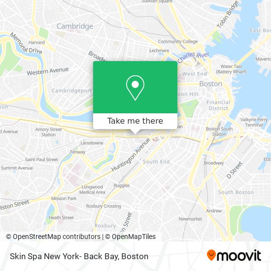 Mapa de Skin Spa New York- Back Bay