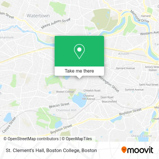 Mapa de St. Clement's Hall, Boston College