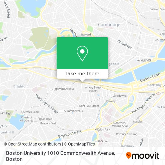 Boston University 1010 Commonwealth Avenue map