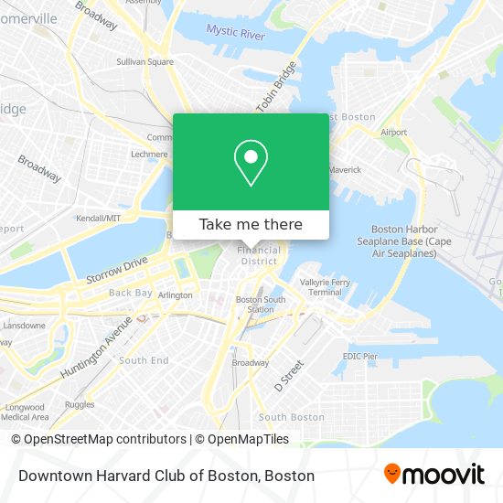 Downtown Harvard Club of Boston map
