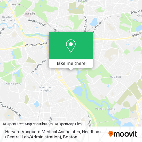 Harvard Vanguard Medical Associates, Needham (Central Lab / Administration) map