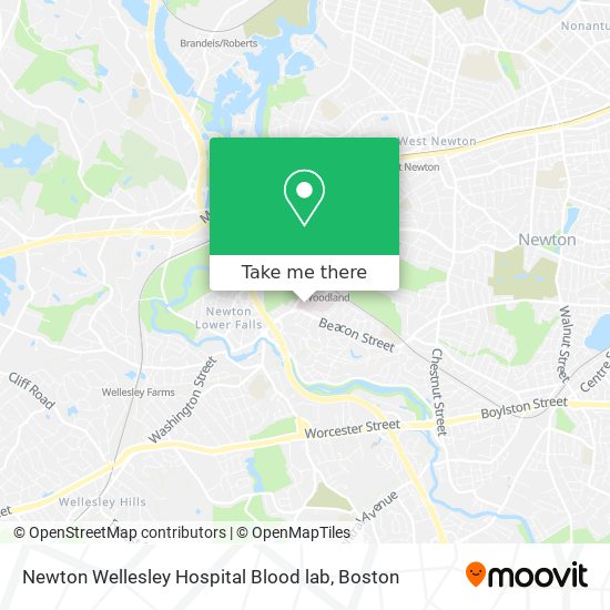 Newton Wellesley Hospital Blood lab map