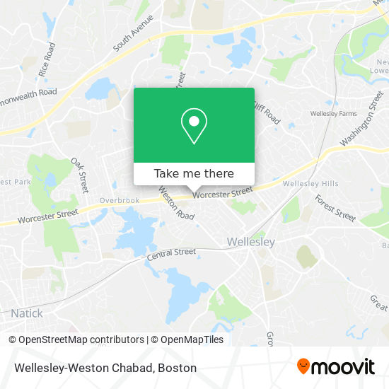 Wellesley-Weston Chabad map