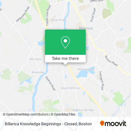 Billerica Knowledge Beginnings - Closed map