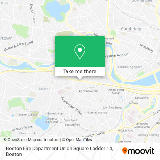 Mapa de Boston Fire Department Union Square Ladder 14