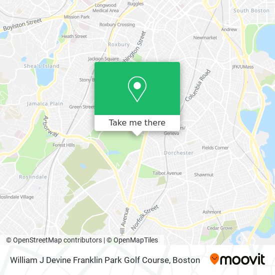 William J Devine Franklin Park Golf Course map