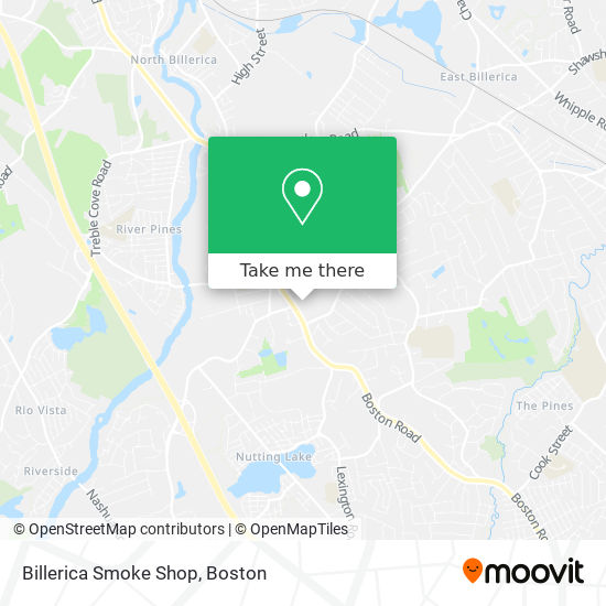 Mapa de Billerica Smoke Shop