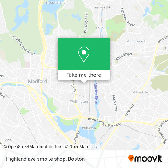 Highland ave smoke shop map