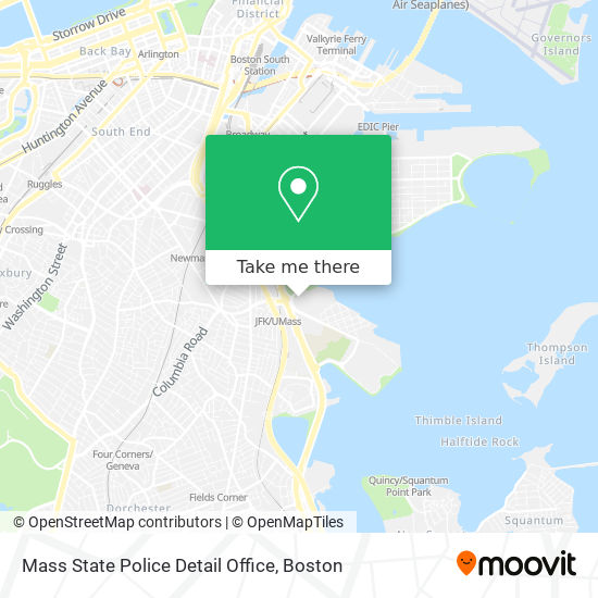 Mass State Police Detail Office map