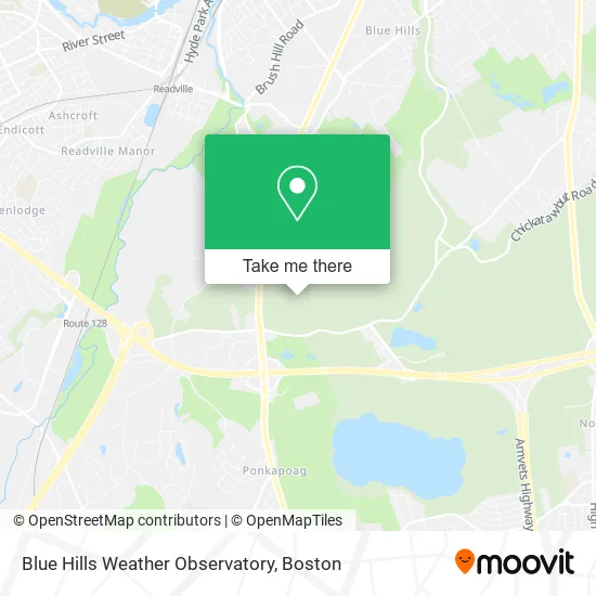 Blue Hills Weather Observatory map