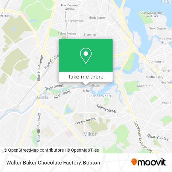 Walter Baker Chocolate Factory map