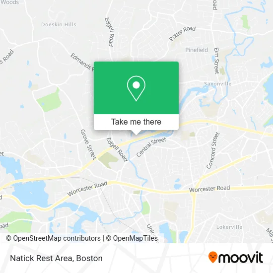 Natick Rest Area map