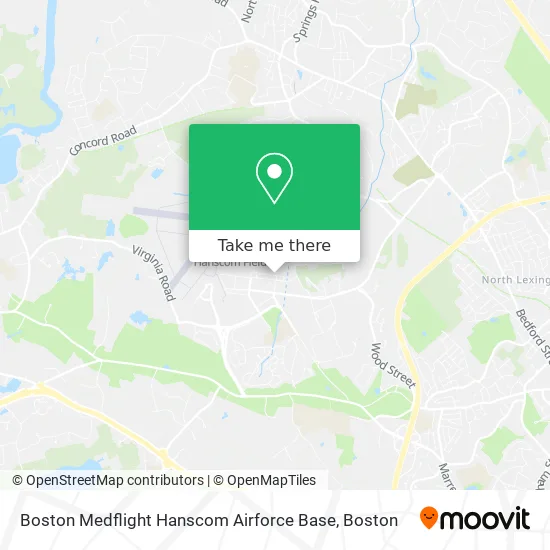 Boston Medflight Hanscom Airforce Base map