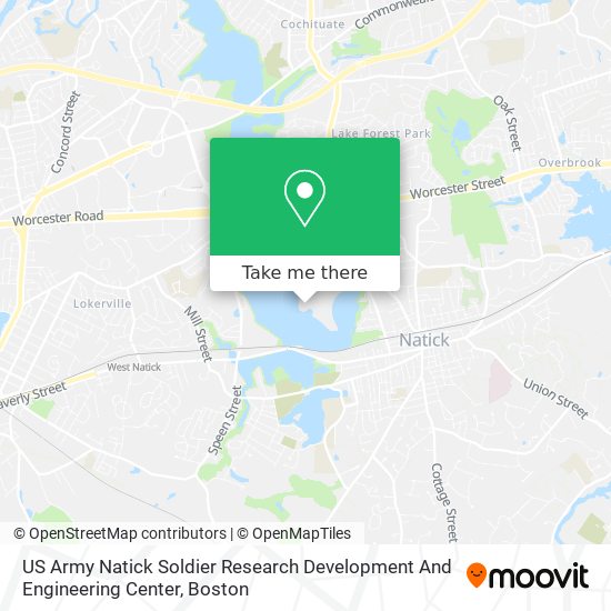 US Army Natick Soldier Research Development And Engineering Center map