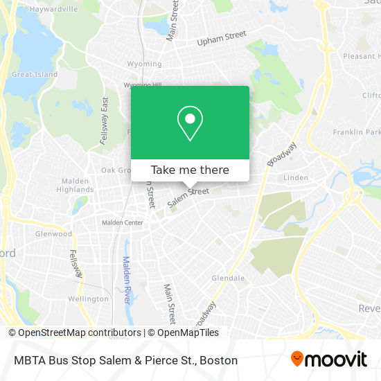 Mapa de MBTA Bus Stop Salem & Pierce St.