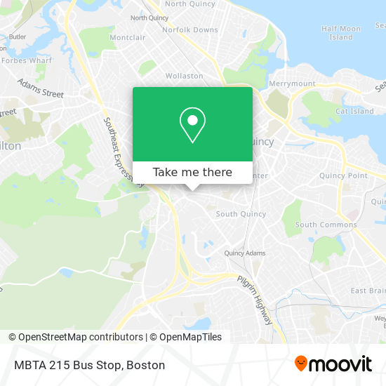 MBTA 215 Bus Stop map