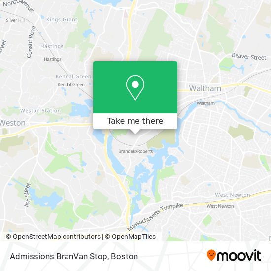 Admissions BranVan Stop map