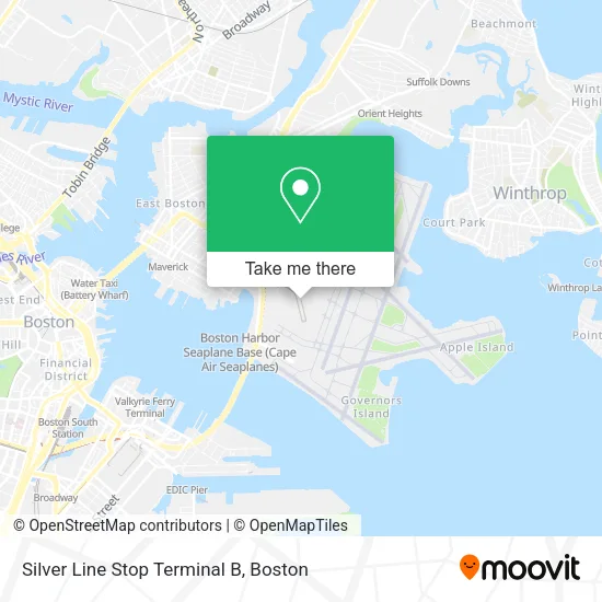 Mapa de Silver Line Stop Terminal B