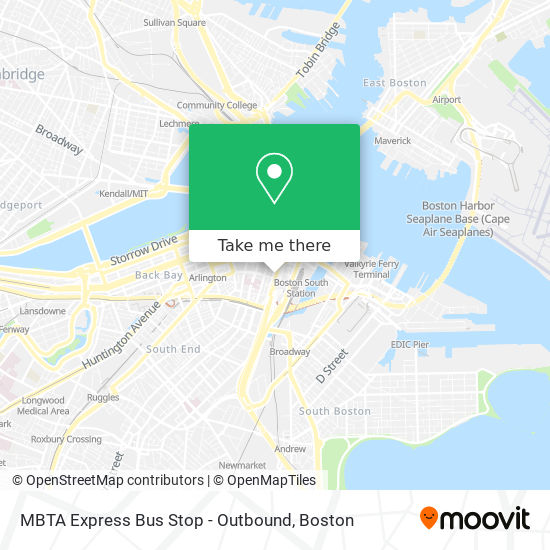 Mapa de MBTA Express Bus Stop - Outbound