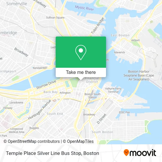 Temple Place Silver Line Bus Stop map