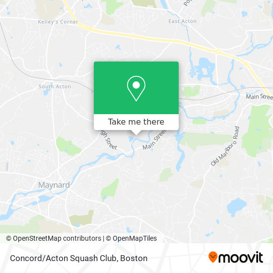Concord/Acton Squash Club map