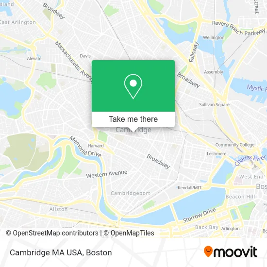 Cambridge MA USA map
